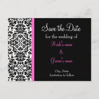 Damask Save the Date Ankündigungspostkarte