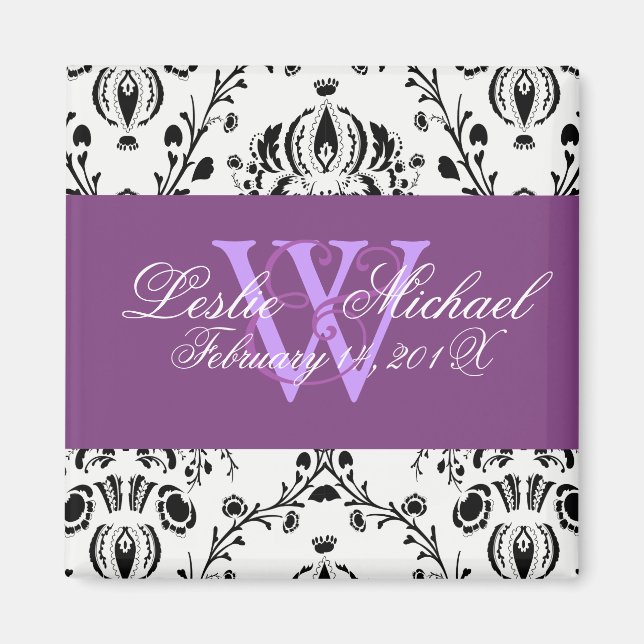 Damask Save the Date Hochzeit, Magnete (Vorne)