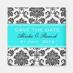 Damask Save the Date Hochzeitskündigung Magnet