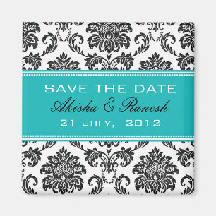 Damask Save the Date Hochzeitskündigung Magnet