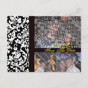 Damask Save the Date IHRE Fotos wählen Schriftart Ankündigungspostkarte