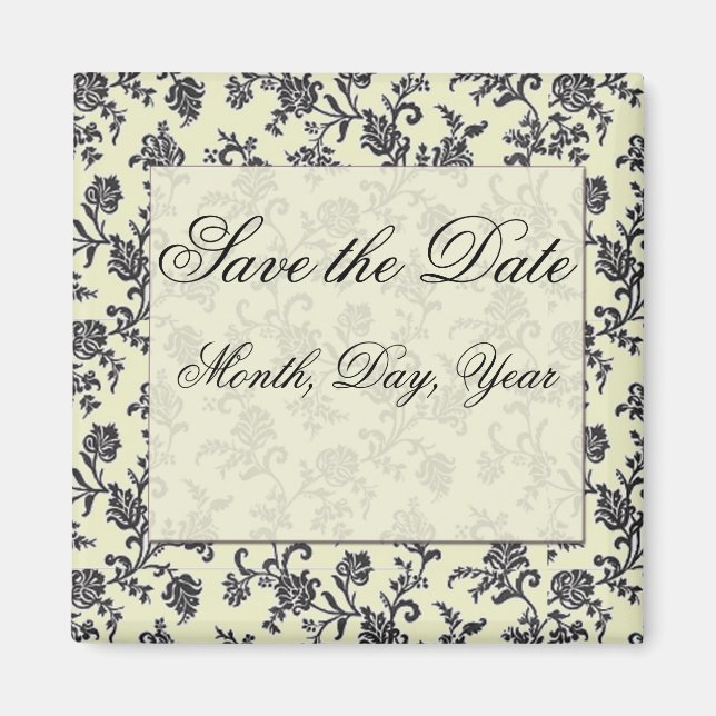Damask Save the Date Magnet (Vorne)