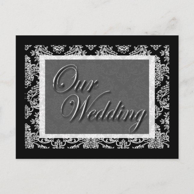 Damask Save the Date Postkarten (Vorderseite)