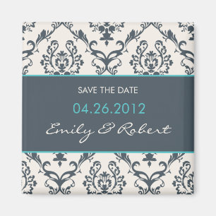 Damask Save the Date Wing-Magnet Magnet