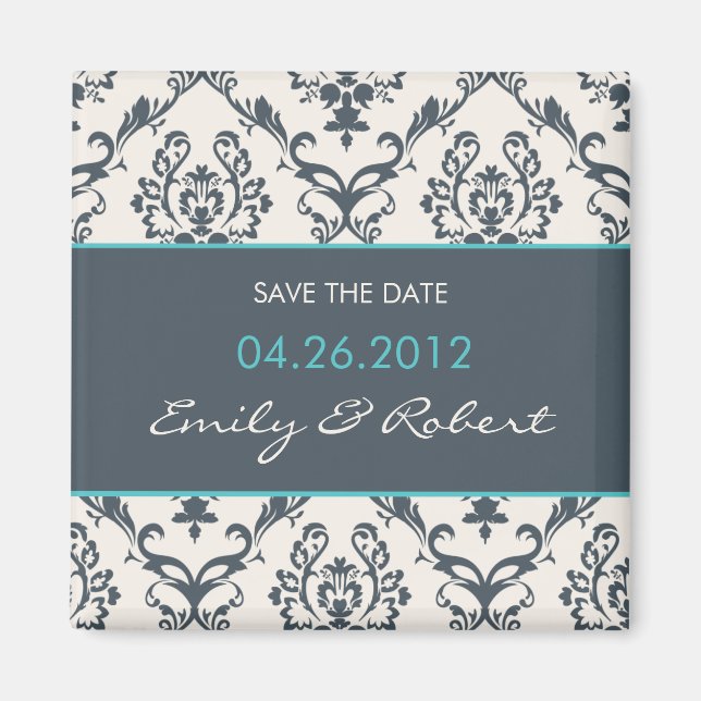 Damask Save the Date Wing-Magnet Magnet (Vorne)