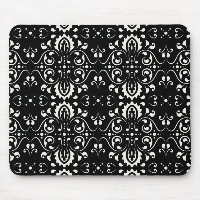 Damask - (schwarz und weiß) mousepad (Vorne)