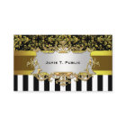 Damask, Schwarz-weiß Strip Gold Ribbon, Gold Label