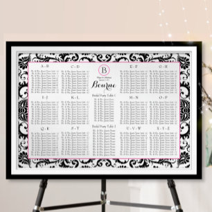 Damask Seating Chart Tischnummern - Alphabetisch Poster