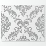 Damask Silver Gray Royal Metallic White Glitzer Geschenkpapier<br><div class="desc">Glam und Chic Wrapping Paper für viele Anlässe wie Geburtstag,  Jubiläum,  Hochzeit,  Brautparty,  neue Arbeit,  neue Zuhause,  Corporate Party,  Ruhestand Party,  neues Baby.. florenceK.</div>