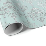 Damask Silver Ice Aqua Geschenkpapier<br><div class="desc">Glam und Chic Wrapping Paper für viele Anlässe wie Geburtstag,  Jubiläum,  Hochzeit,  Brautparty,  neue Arbeit,  neue Zuhause,  Corporate Party,  Ruhestand Party,  neues Baby..</div>