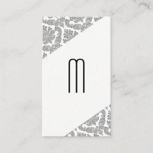 Damask Slanted Modern Monogram Visitenkarte