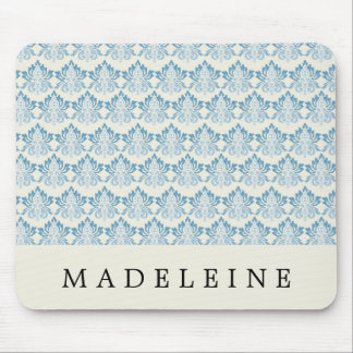 Damask Soft Blue Mousepad