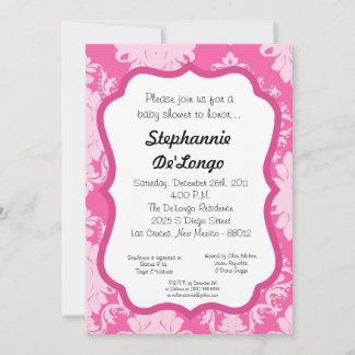 Damask Spitzen Extravagant Elegant Baby Dusche Ein Einladung