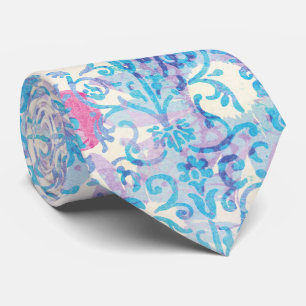 Damask Spring Blue Floral Pattern Krawatte