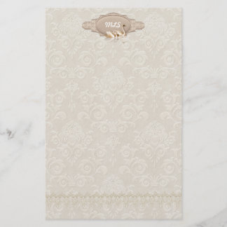 Damask Swan Elegance Briefpapier