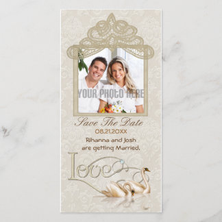 Damask Swan Elegance - Save the Date