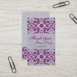 Damask Swirls Lace Orchid Custom Profile Card Visitenkarte