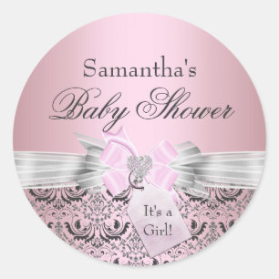Damask & Tiara Princess Babyaufkleber Runder Aufkleber
