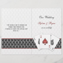 Damask Vegas rotes Hochzeitsprogramm