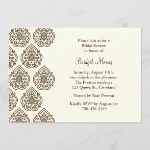 Damask Vintag Bridal Dusche Einladung