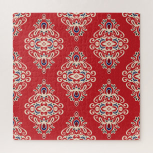 Damask Vintag: Nahtloses Muster Geblüht. Puzzle