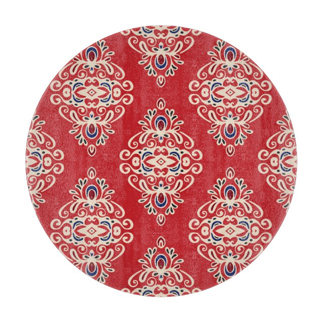 Damask Vintag: Nahtloses Muster Geblüht. Schneidebrett (Vorderseite)