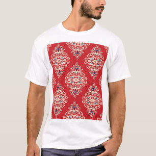 Damask Vintag: Nahtloses Muster Geblüht. T-Shirt