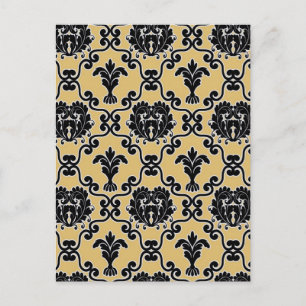Damask Vintage Paisley Tapete Blumenmuster Postkarte