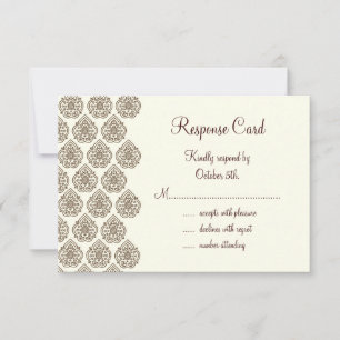 Damask Vintage UAWG (braun) RSVP Karte