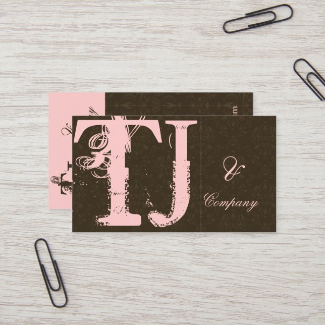 Damask-Visitenkarte mit stürmischer Darstellung Visitenkarte (Vorderseite/Rückseite Beispiel)