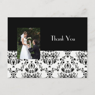 DAMASK WEDD FOTO DANKE POSTKARTE
