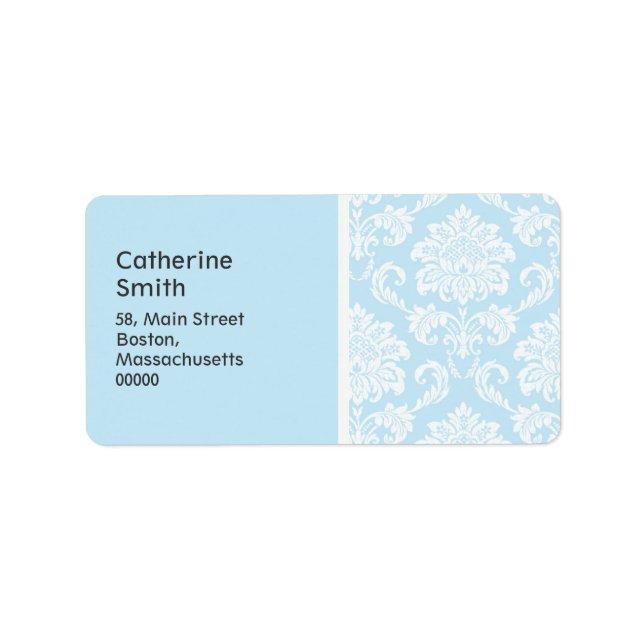 Damask Wedding Address Labels Adressaufkleber (Vorne)