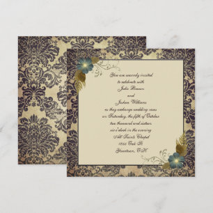 Damask Wedding Einladung