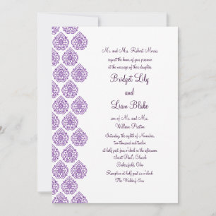 Damask Wedding Einladung (lila)