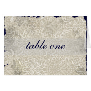 Damask Wedding Empfang Tischkarten, Navy Blue