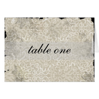 Damask Wedding Empfang Tischkarten, schwarz