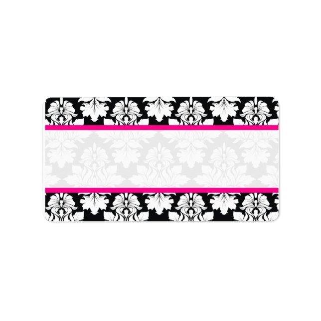 Damask Wedding Envelope Address Labels Adressaufkleber (Vorne)