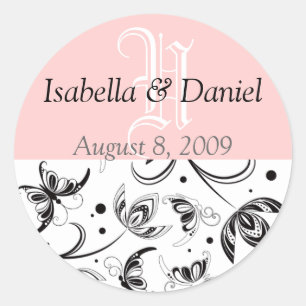 Damask Wedding Favor Gift Lables Runder Aufkleber