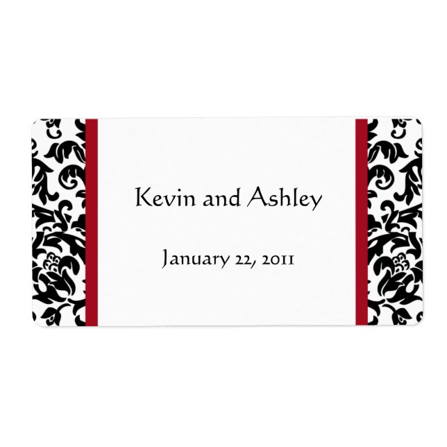 Damask Wedding Favor Labels (Vorne)