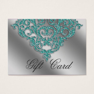 Damask Wedding Gift Registration Card Aquamarin Bl