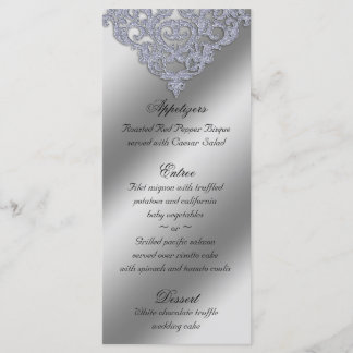 Damask Wedding Menu Cards Sparkle Xmas Menükarte