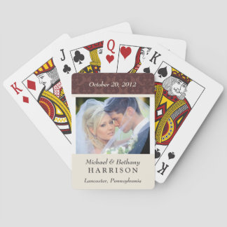 Damask Wedding Photo Personalized Playing Cards Spielkarten