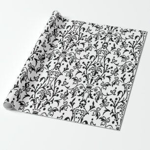 Damask White & Black Geschenkpapier