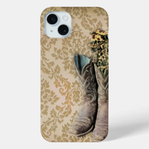 Damask Wildblume Western Country Cowboystiefel Case-Mate iPhone Hülle