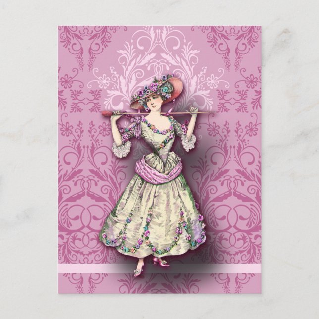 Damask Wildblumen, MARIE ROSETTE Postkarte (Vorderseite)