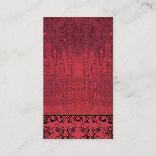 Damask Wildflowers, ENGELS SCHLOSS in Rot und Pink Visitenkarte