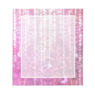 Damask Wildflowers, MADAM VALESKA in Rosa Notizblock