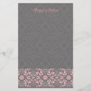Damask Wirbel Lace Licorice Danke Stationery Briefpapier
