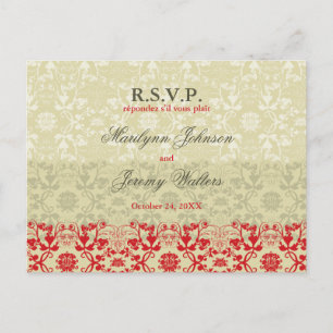 Damask Wirbel Lace Spice UAWG Wedding Postcard Einladungspostkarte