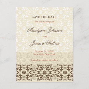 Damask Wirbel Tee Kaffee Save the Date Postkarte